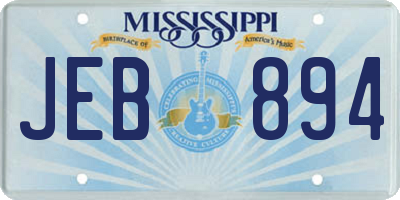 MS license plate JEB894