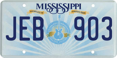 MS license plate JEB903
