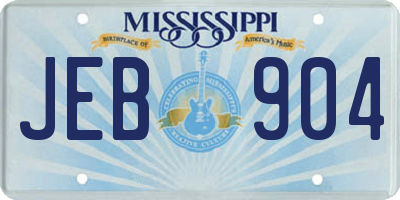 MS license plate JEB904