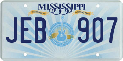 MS license plate JEB907