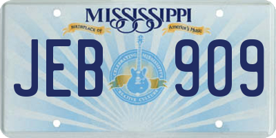 MS license plate JEB909