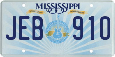 MS license plate JEB910