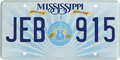 MS license plate JEB915