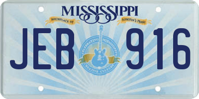 MS license plate JEB916
