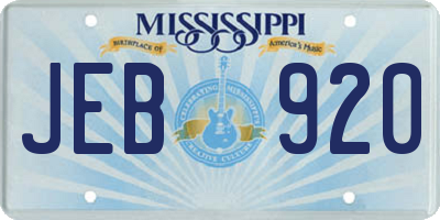MS license plate JEB920