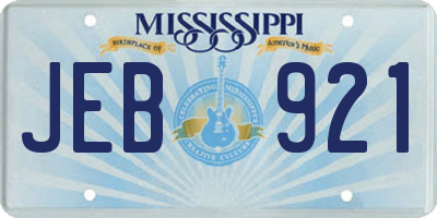 MS license plate JEB921