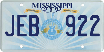 MS license plate JEB922
