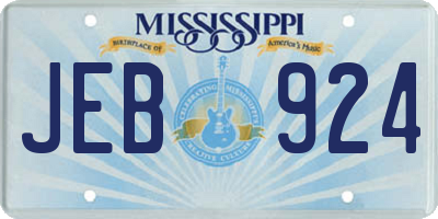 MS license plate JEB924