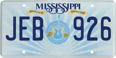 MS license plate JEB926