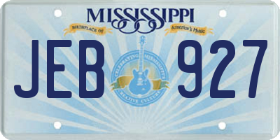 MS license plate JEB927