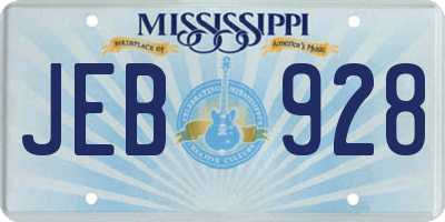 MS license plate JEB928