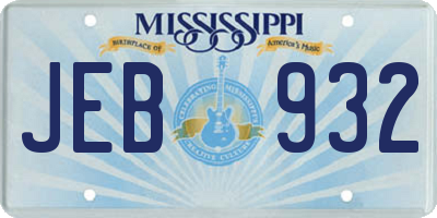 MS license plate JEB932