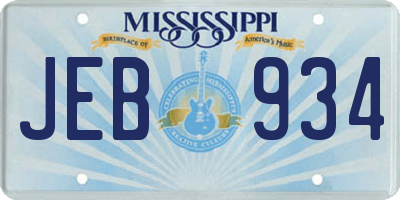 MS license plate JEB934