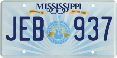 MS license plate JEB937