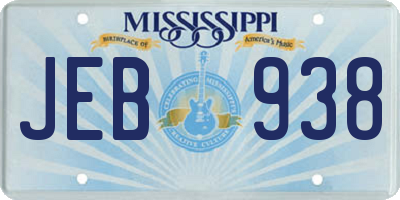 MS license plate JEB938