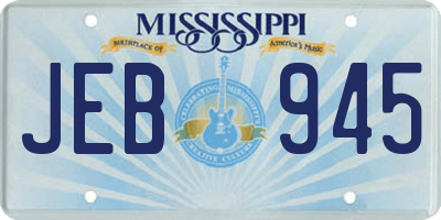 MS license plate JEB945