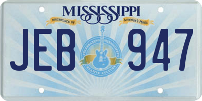 MS license plate JEB947