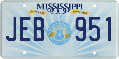 MS license plate JEB951