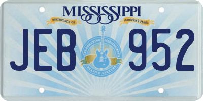 MS license plate JEB952