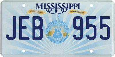 MS license plate JEB955
