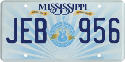 MS license plate JEB956