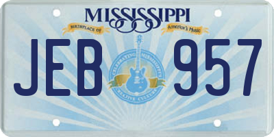 MS license plate JEB957