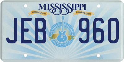 MS license plate JEB960