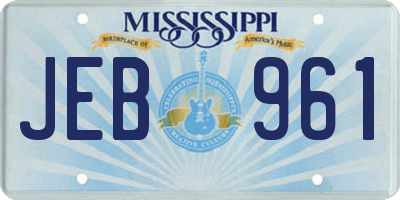 MS license plate JEB961
