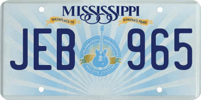 MS license plate JEB965