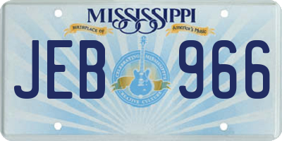 MS license plate JEB966