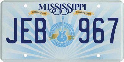 MS license plate JEB967