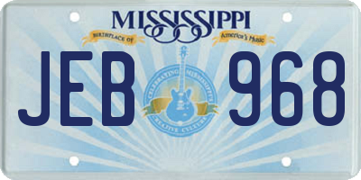 MS license plate JEB968