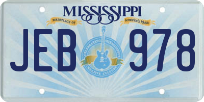 MS license plate JEB978