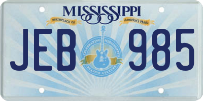 MS license plate JEB985