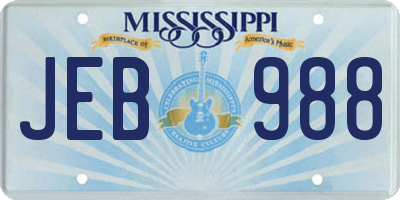 MS license plate JEB988