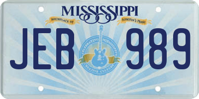 MS license plate JEB989