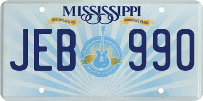MS license plate JEB990