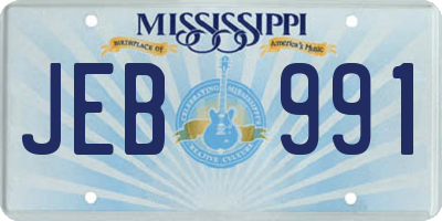 MS license plate JEB991