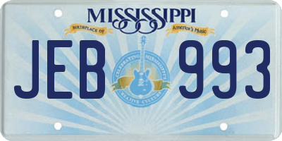 MS license plate JEB993