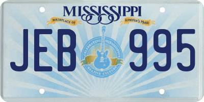MS license plate JEB995