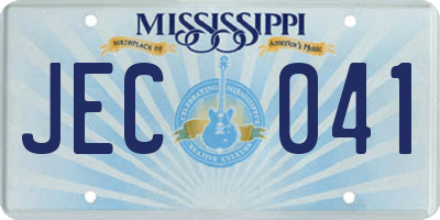 MS license plate JEC041
