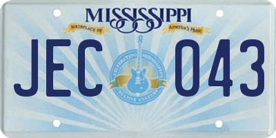 MS license plate JEC043