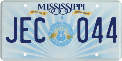 MS license plate JEC044