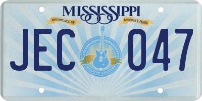 MS license plate JEC047