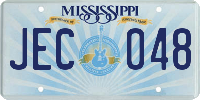 MS license plate JEC048