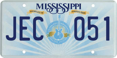 MS license plate JEC051