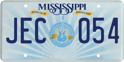MS license plate JEC054