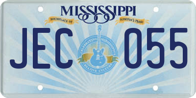 MS license plate JEC055