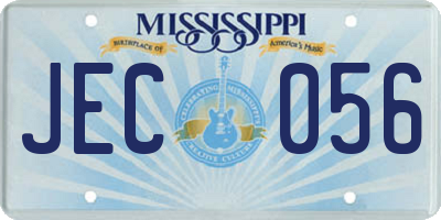 MS license plate JEC056