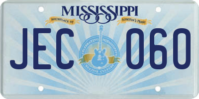MS license plate JEC060